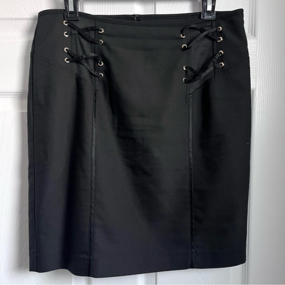 Vintage Cache Skirt black 8 Medium Women pencil corset mini goth grunge
